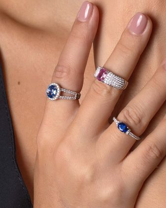 JOAILLERIE CRESUS Saphir rose Pavage diamants