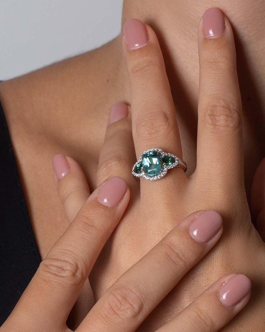 JOAILLERIE CRESUS Bague tourmalines et diamants