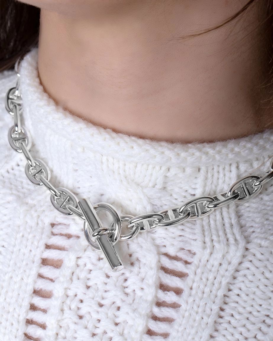 Colliers HERMES Cha?ne d'Ancre Colliers occasion Argent Cresus