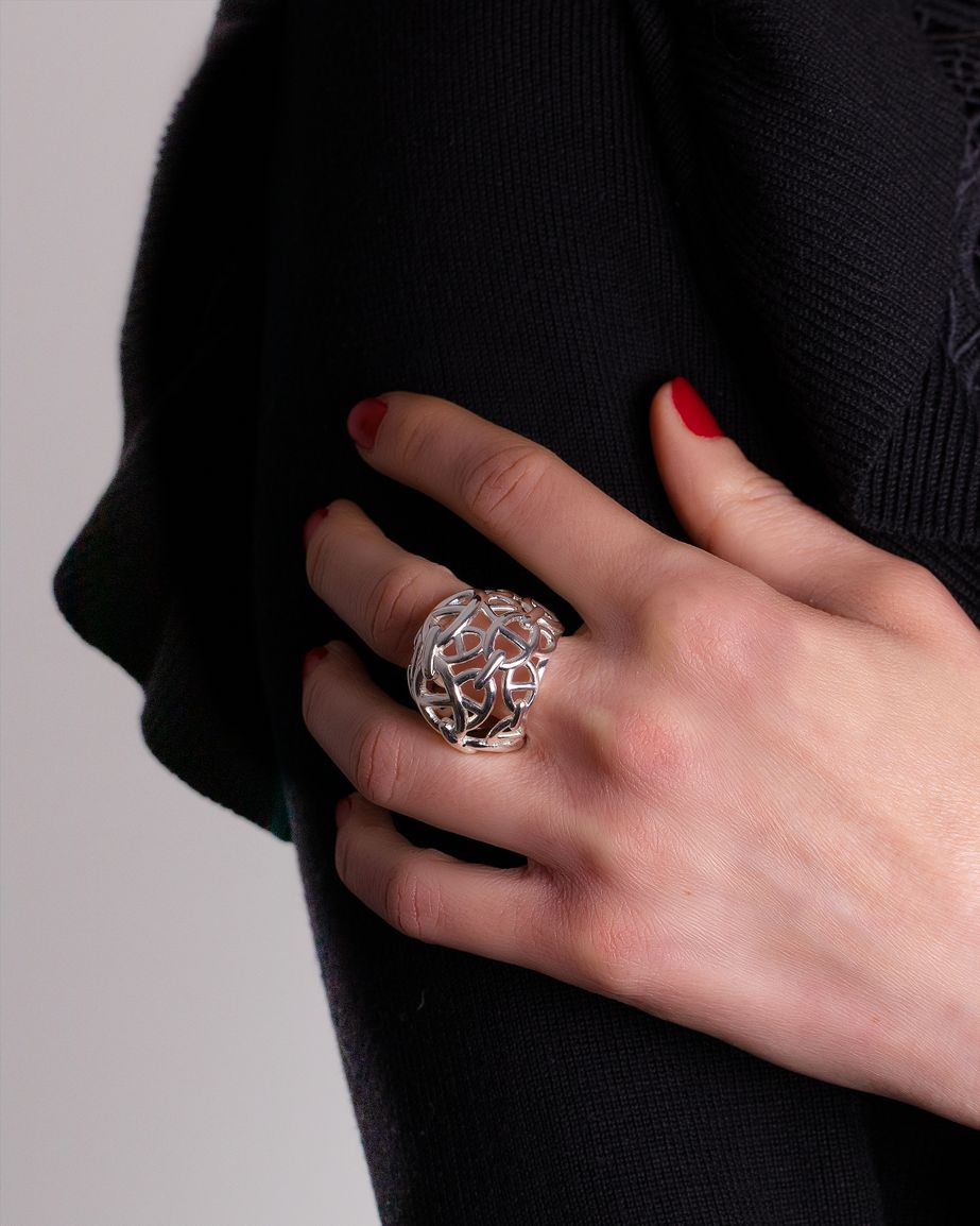 Bagues HERMES Cha?ne d'Ancre Bagues occasion Argent Cresus