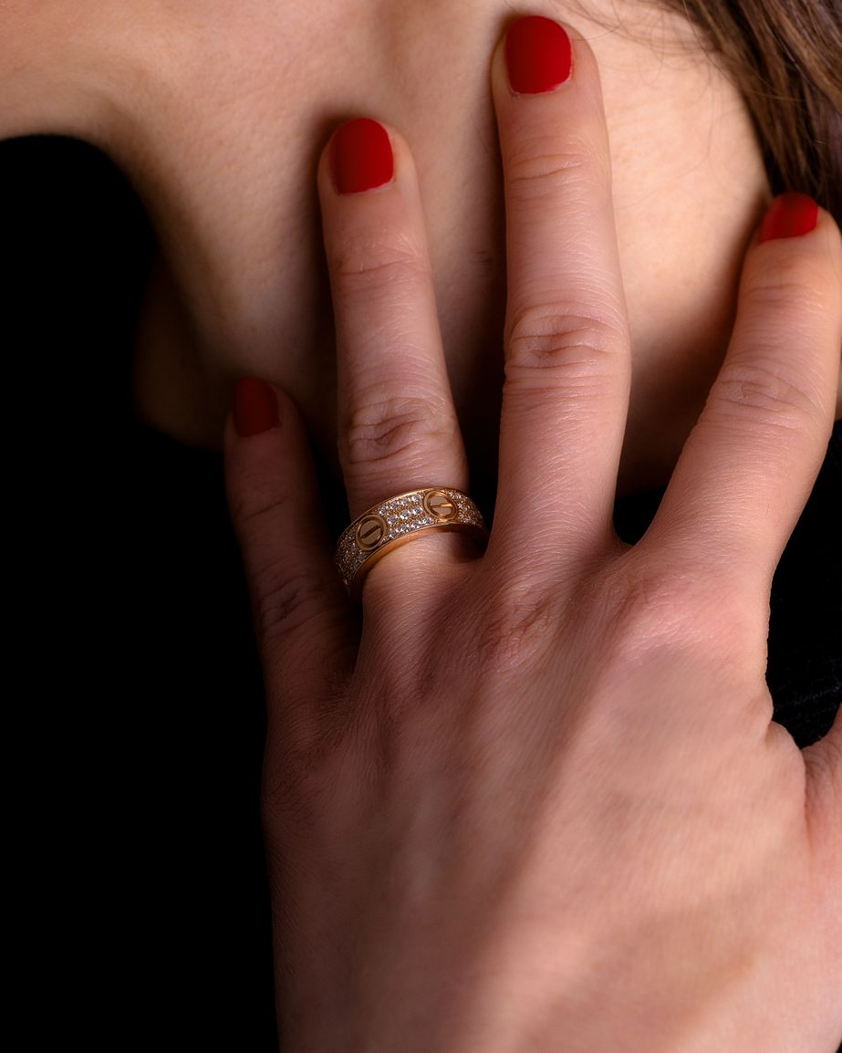 Bagues CARTIER Love Pavé Bagues occasion Or Rose 750/1000 Cresus