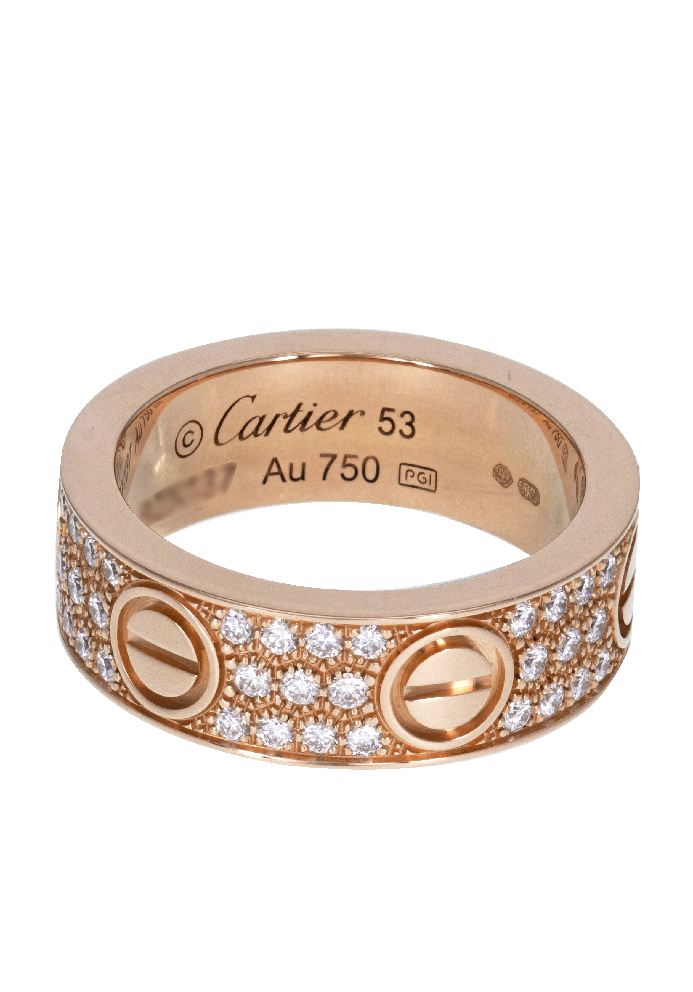 Bagues CARTIER Love Pavé Bagues occasion Or Rose 750/1000 Cresus