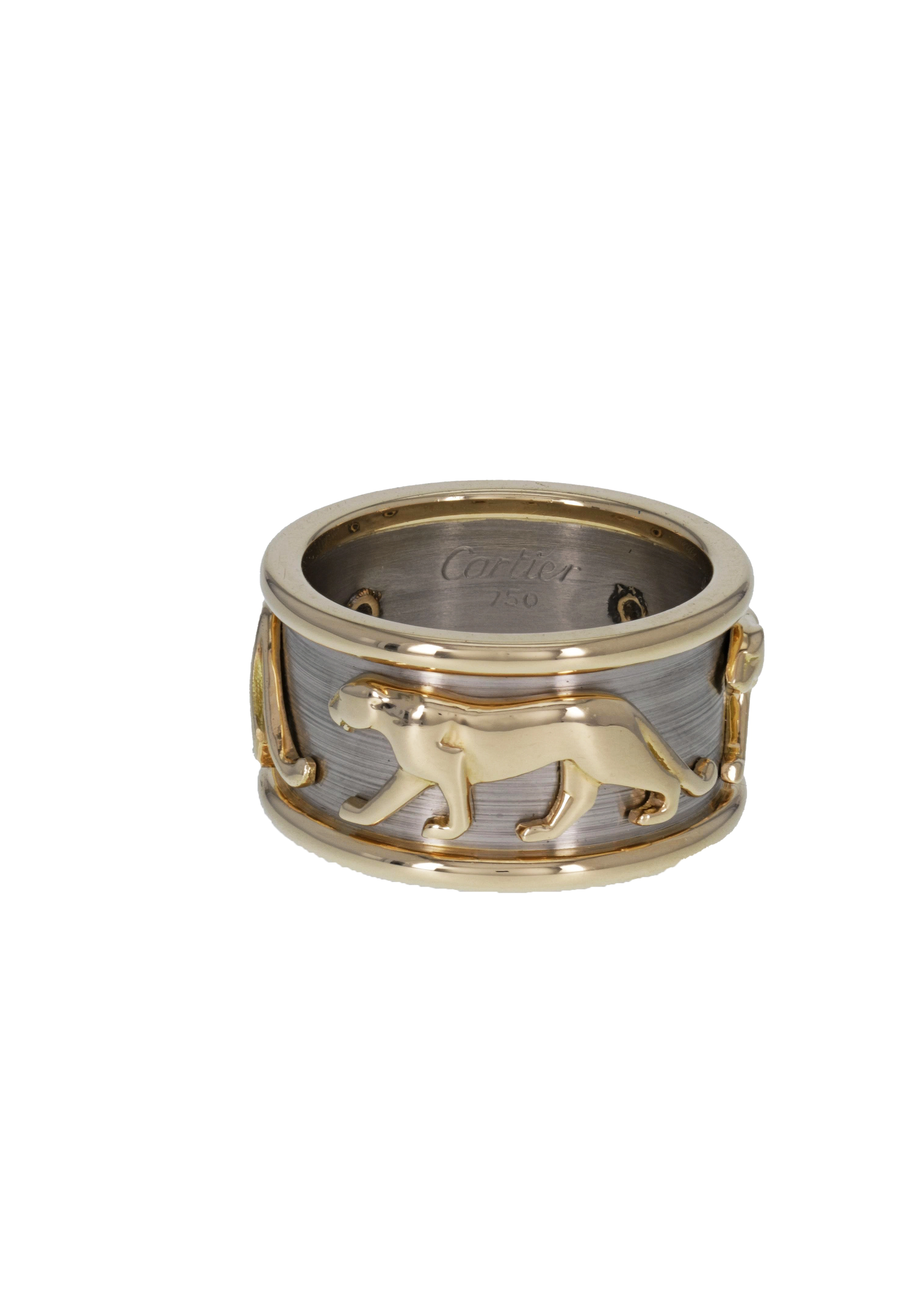 Cartier ChevaliÃ¨re Homme Or 750 Gold Ring Bague Jaguar Femme