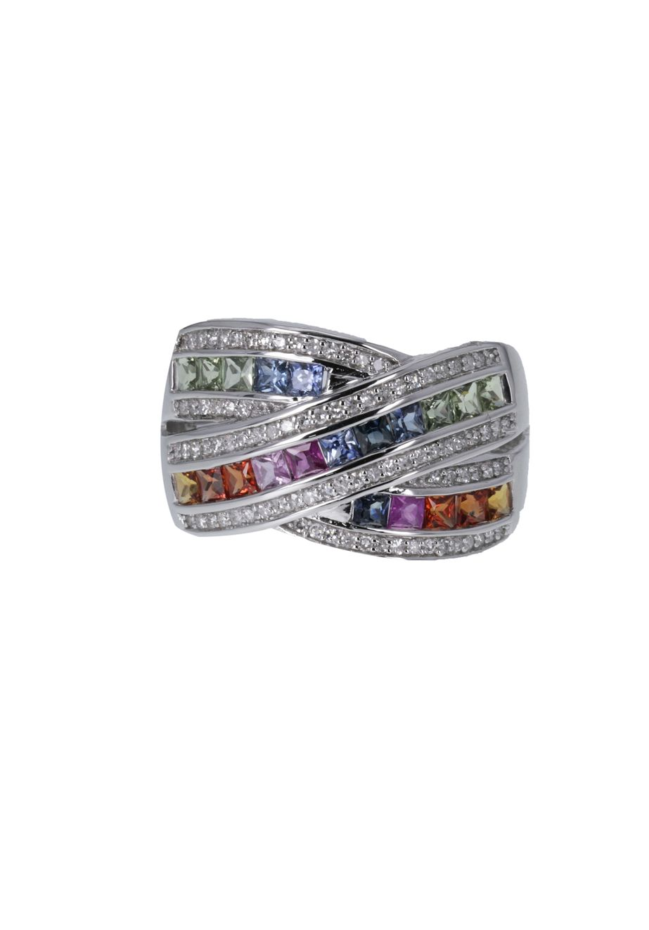 JOAILLERIE CRESUS Bague Composition Saphirs et Diamants