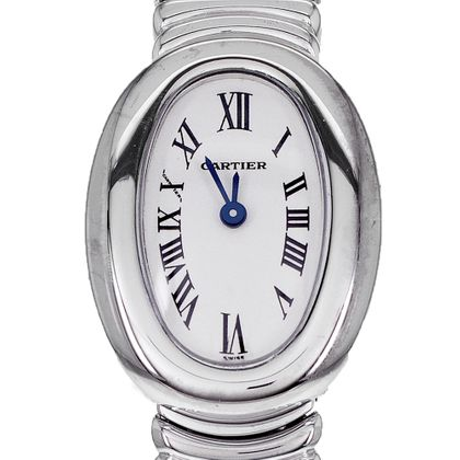 CARTIER Baignoire Occasion Montre Or Blanc Cresus