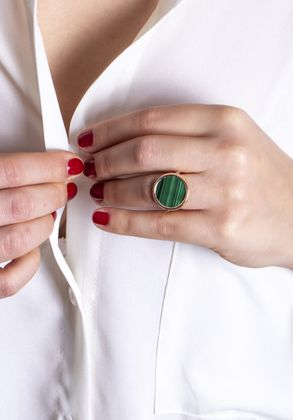 GINETTE NY Disc Ring Ever Malachite