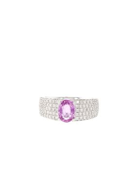 Bijoux JOAILLERIE CRESUS Saphir rose Pavage diamants